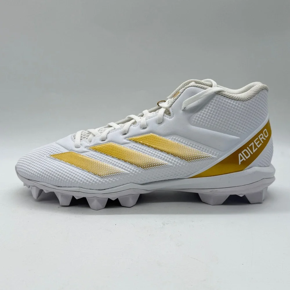 Adidas Adizero Impact.2 MD Football Cleats White Gold Mens 10.5 IF5106 NEW